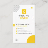 Modern Geometric Yellow and Gray, Professional Visitekaartje (Voorkant)
