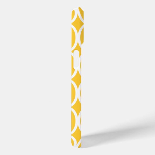 Modern Geometric Yellow and White Pattern Monogram Case-Mate iPhone Case (Achterkant / Rechts)