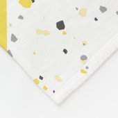 Modern Geometric Yellow Grey Terrazzo Pattern Fleece Deken (Hoek)