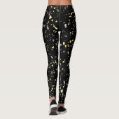 Modern Geometric Yellow Grey Terrazzo Pattern Leggings (Achterkant)