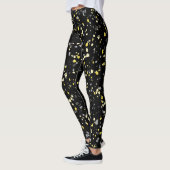 Modern Geometric Yellow Grey Terrazzo Pattern Leggings (Links)