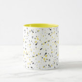 Modern Geometric Yellow Grey Terrazzo Pattern Mok (Midden)