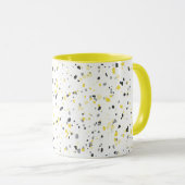 Modern Geometric Yellow Grey Terrazzo Pattern Mok (Voorkant rechts)