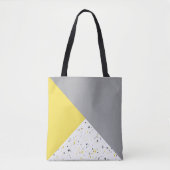 Modern Geometric Yellow Grey Terrazzo Pattern Tote Bag (Voorkant)