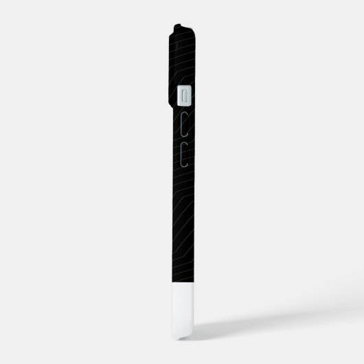 Modern Geometric Zig Zag Pattern Black & White iPhone 15 Case (Linkerkant)