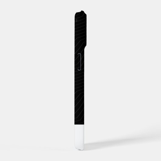 Modern Geometric Zig Zag Pattern Black & White iPhone 15 Case (Rechterkant)