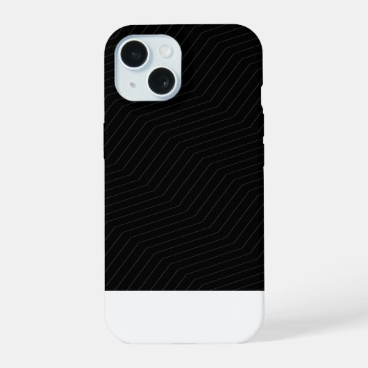 Modern Geometric Zig Zag Pattern Black & White iPhone 15 Case (Achterkant)