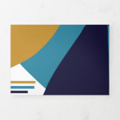 Modern Geometrical Bold Retro Wedding Drieluik Uitnodiging (Cover)