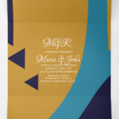 Modern Geometrical Bold Retro Wedding Drieluik Uitnodiging (Binnenkant midden)