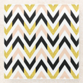 Modern Geometrical Chevron Pattern Glazen Onderzetter (Voorkant)