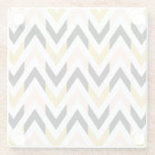 Modern Geometrical Chevron Pattern Glazen Onderzetter (Achterkant)
