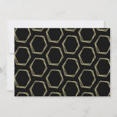 Modern Geometrical Gold and Black Wedding Kraft Kaart (Achterkant)