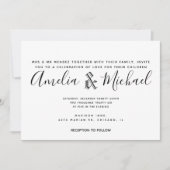 Modern Geometrical Gold Black White Wedding Kaart (Voorkant)