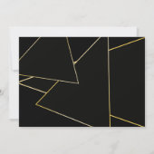 Modern Geometrical Gold Black White Wedding Kaart (Achterkant)