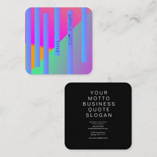 Modern Geometrical Shapes DJ Club Musician Vierkante Visitekaartje (Voorkant / Achterkant)