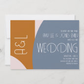 Modern Geometrics Terracotta Pink Muted Wedding Kaart (Voorkant)