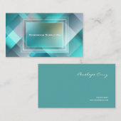 Modern geometrisch Abstract Blauwgroen en blauw Visitekaartje (Voorkant / Achterkant)