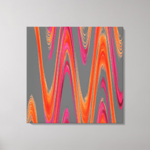 Modern Geometrisch Abstract Grijs Sinaasappel Hot Canvas Afdruk