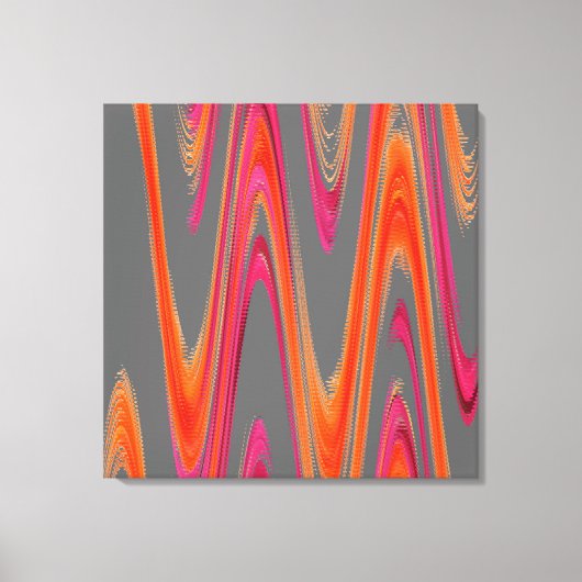 Modern Geometrisch Abstract Grijs Sinaasappel Hot  Canvas Afdruk (Voorkant)
