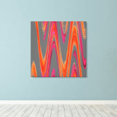 Modern Geometrisch Abstract Grijs Sinaasappel Hot  Canvas Afdruk (Insitu (Houten vloer))