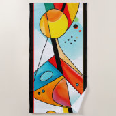 Modern geometrisch Abstract in rood, geel en blauw Strandlaken (Voorkant)