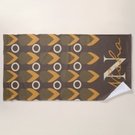 Modern geometrisch Abstract monogram Strandlaken