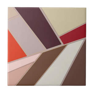 Modern Geometrisch Abstract Mozaïek, Bruin en Sina Tegeltje