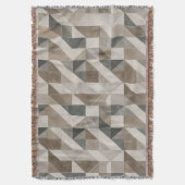 Modern geometrisch Abstract – neutraal beige en gr Deken (Voorkant Verticaal)