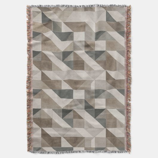 Modern geometrisch Abstract – neutraal beige en gr Deken (Voorkant Verticaal)
