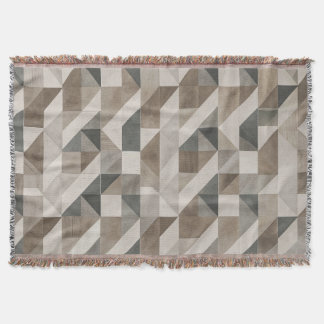 Modern geometrisch Abstract – neutraal beige en gr Deken