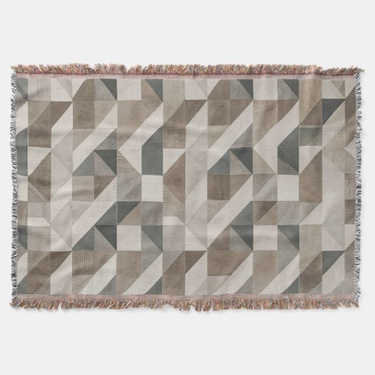 Modern geometrisch Abstract – neutraal beige en gr Deken (Voorkant)