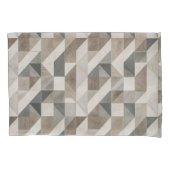 Modern geometrisch Abstract - neutraal beige en gr Kussensloop (Voorkant-Links)