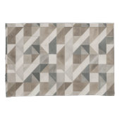 Modern geometrisch Abstract - neutraal beige en gr Kussensloop (Voorkant-Rechts)