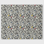 Modern geometrisch Abstract papierpatroon Cadeaupapier (Vlak)