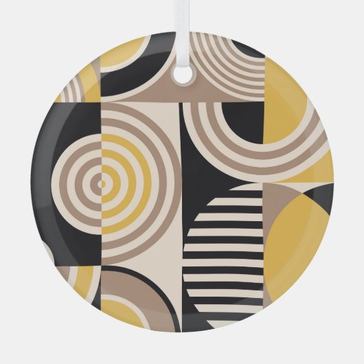 Modern geometrisch, abstract patroon glas ornament (Voorkant)