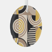 Modern geometrisch, abstract patroon glas ornament (Voorkant Rechts)
