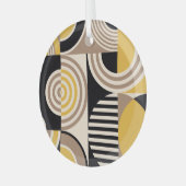Modern geometrisch, abstract patroon glas ornament (Voorkant links)