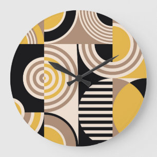 Modern geometrisch, abstract patroon grote klok
