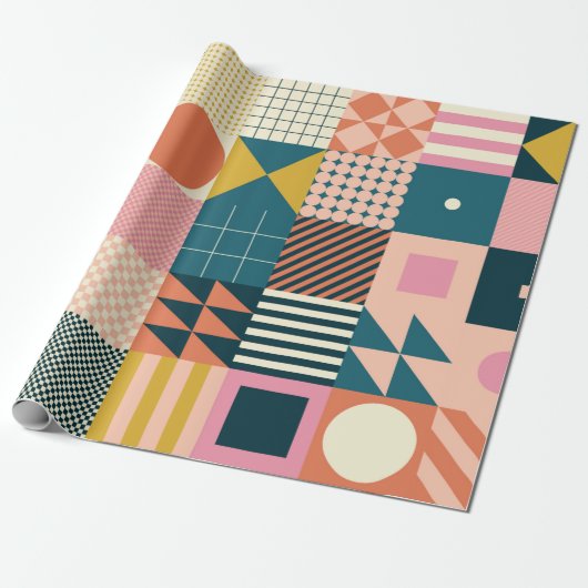 Modern geometrisch abstract patroonontwerp met sim cadeaupapier (Uitgerold)