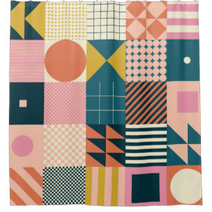 Modern geometrisch abstract patroonontwerp met sim douchegordijn