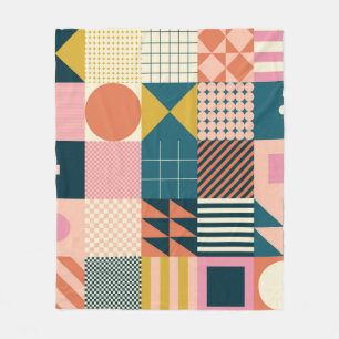 Modern geometrisch abstract patroonontwerp met sim fleece deken