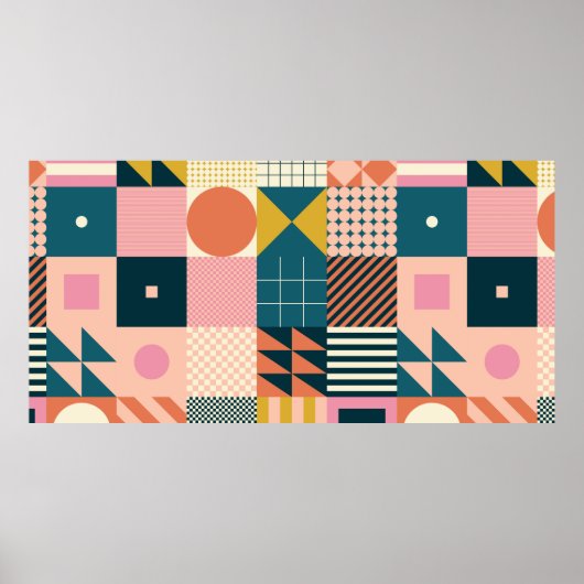 Modern geometrisch abstract patroonontwerp met sim poster (Voorkant)