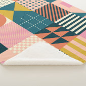 Modern geometrisch abstract patroonontwerp met sim sherpa deken (3/4)