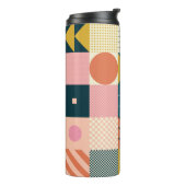 Modern geometrisch abstract patroonontwerp met sim thermosbeker (Gedraaid links)