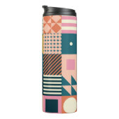 Modern geometrisch abstract patroonontwerp met sim thermosbeker (Geroteerd rechts)
