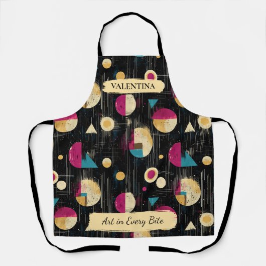 Modern geometrisch Abstract Schort met aangepaste  (Voorkant)