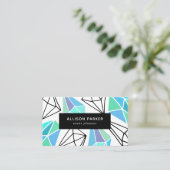 Modern geometrisch Abstract Visitekaartje (Staand voorkant)
