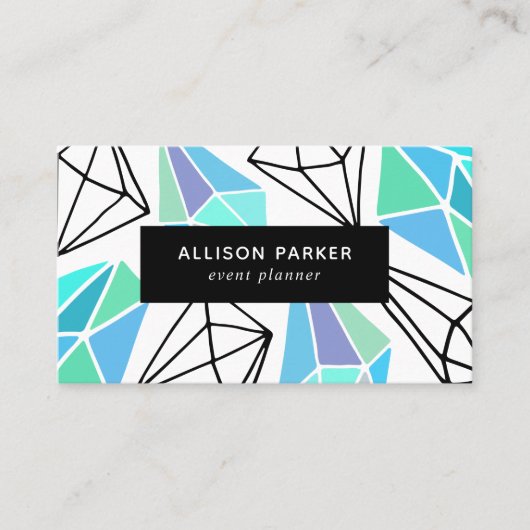 Modern geometrisch Abstract Visitekaartje (Voorkant)