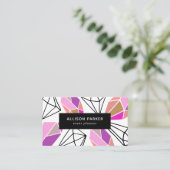 Modern geometrisch Abstract Visitekaartje (Staand voorkant)