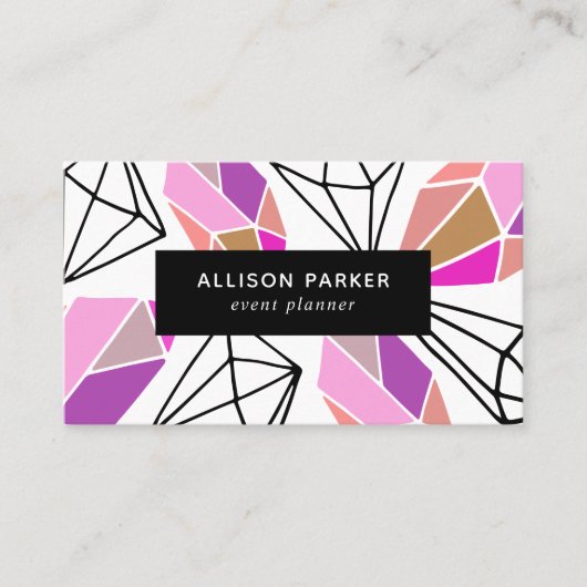 Modern geometrisch Abstract Visitekaartje (Voorkant)